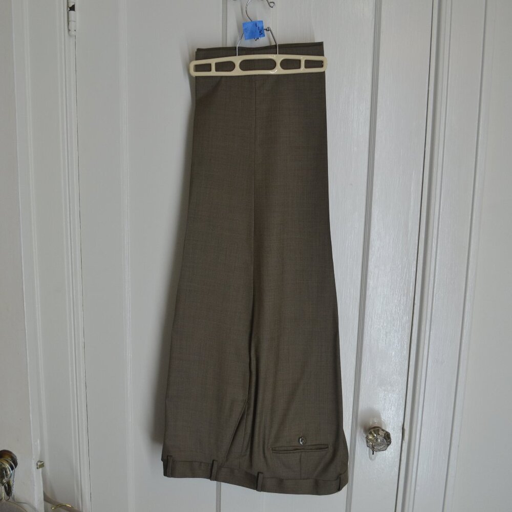 Paul Fredrick Men's Wool Slacks - Taupe, size 46